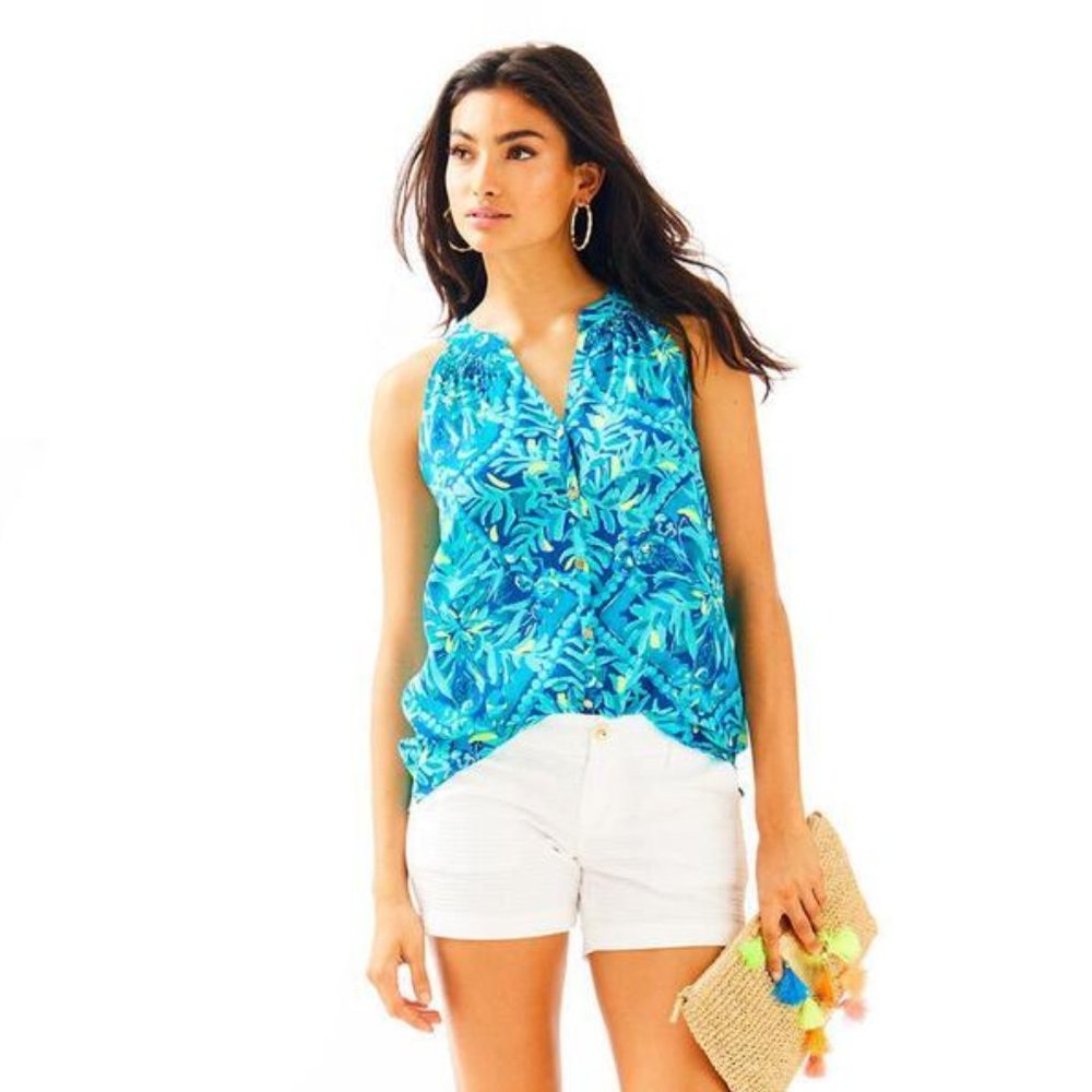 Lilly Pulitzer Bailey silk sleeveless top